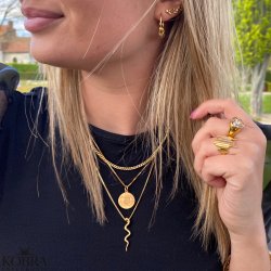 "Clinton" 3mm panzer halskde i sterling slv eller 18 karat forgyldt