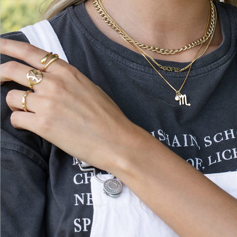  "Hoshi" 18 karat forgyldt stjernetegns ring