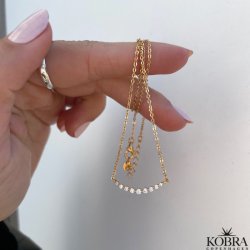 "Limone" gold-plated necklace with white stones