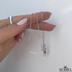 "Limone" slv halskde med hvide sten