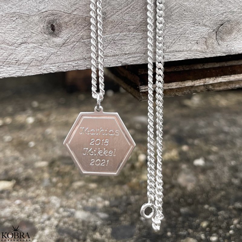 "Ryan" slv halskde til mnd inkl. gravering samt panzerkde