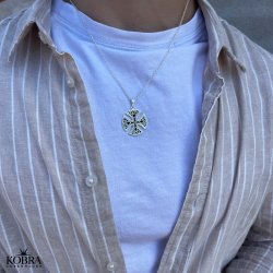 "Gorm" Vikingehalskde med keltisk kors i sterling slv