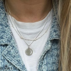 "Moon" slv halskde med udskret mne