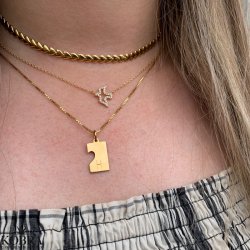 "Together forever" hjerte halskde i guld