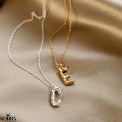"Atlas" necklace with your letter in 18 carat gold-plated