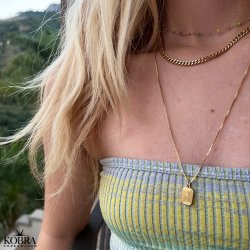 "Clinton" 4 mm. gold panzer necklace