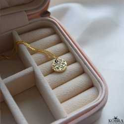 "Amalfi" guldhalskde  rundt vedhng i 18k forgyldt slv