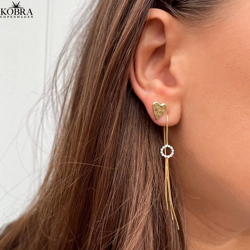 "Bianca" hammerslet hjerte reringe, 18 karat forgyldt