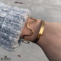 "Harlan" 14 karat forgyldt blget armbnd