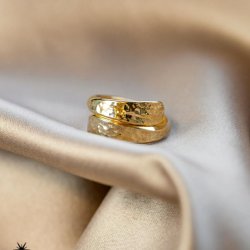 "Tonya" 18 carat gold plated ring in hammered design