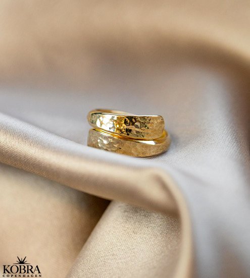 "Tonya" 18 carat gold plated ring in hammered design