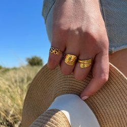 "Soho" handmade YOUR number ring in gold