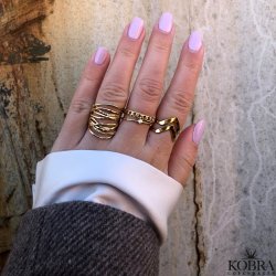 Double Lennox ring in gold
