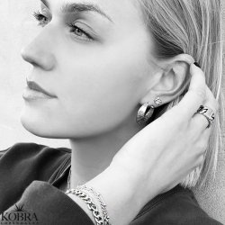 "Nicole" eksklusive store creolere i sterling slv