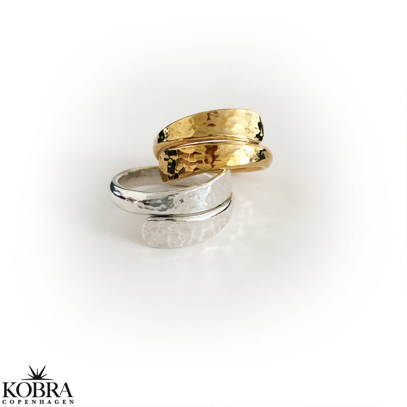 "Tonya" 18 carat gold plated ring in hammered design