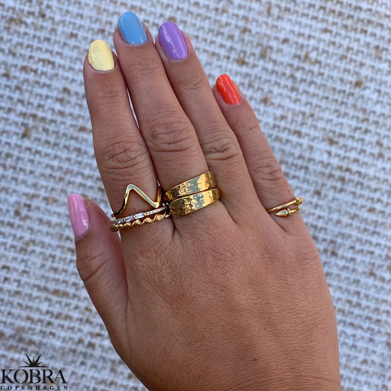 "Tonya" 18 carat gold plated ring in hammered design