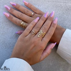 "Hawaii" 18 karat forgyldt ring med multifarvet sten