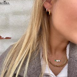 "Brazil" gold-plated necklace with colored stones