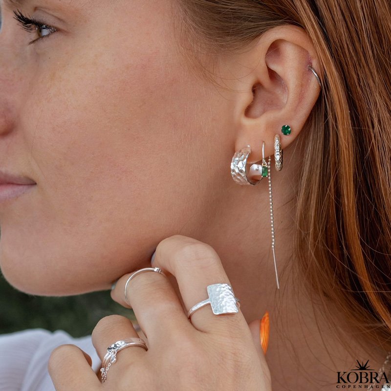 "Tulip" cute small earrings in sterling silver in different colors