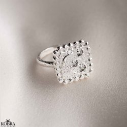 "Moondust" silver ring with moons and stars