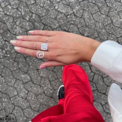 "Moondust" silver ring with moons and stars