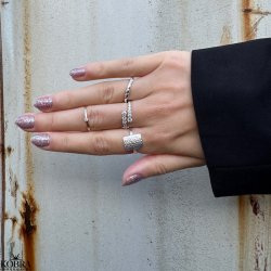 "Adine" slv ring med sten