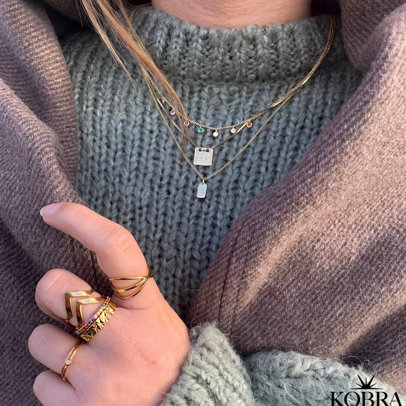 "Kayla" 18 carat gold plated necklace with small stones