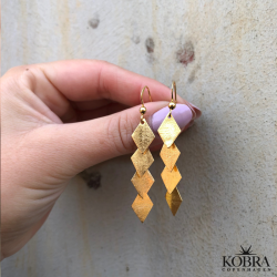 "Harlekin" 18 karat forgyldte diamant formet reringe