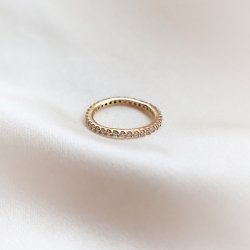 "Hawaii" 18k forgyldt ring med hvide sten