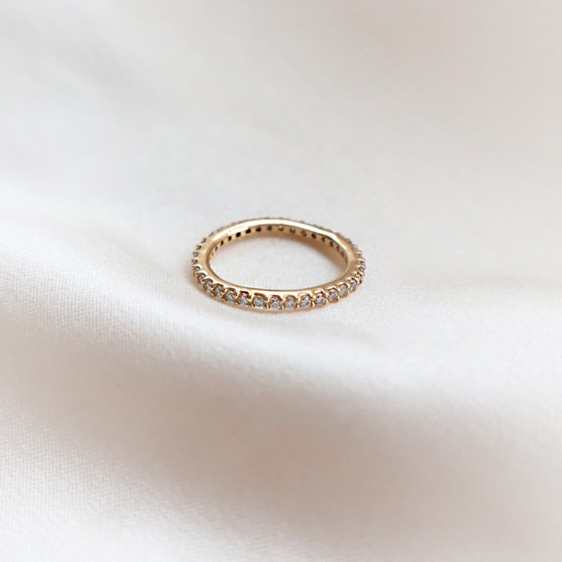 "Hawaii" 18k forgyldt ring med hvide sten