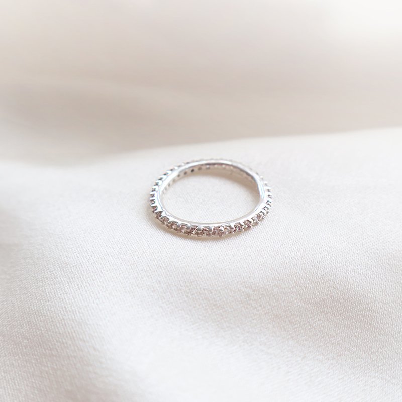 "Hawaii" S�lv ring med hvide sten