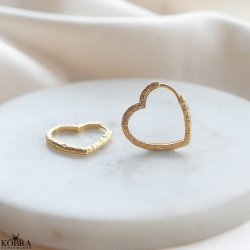 "Esther" Crushed Heart reringe 18k forgyldt