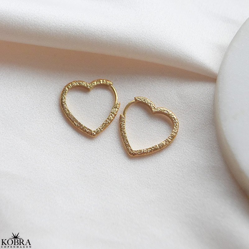 "Esther" Crushed Heart reringe 18k forgyldt