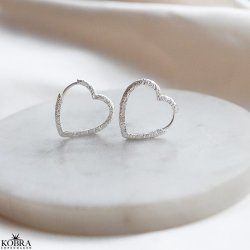 "Esther" Crushed Heart reringe i slv