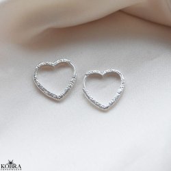 "Esther" Crushed Heart reringe i slv