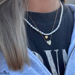 "Heart Glow" hjerte halskde i guld inklusiv gravering