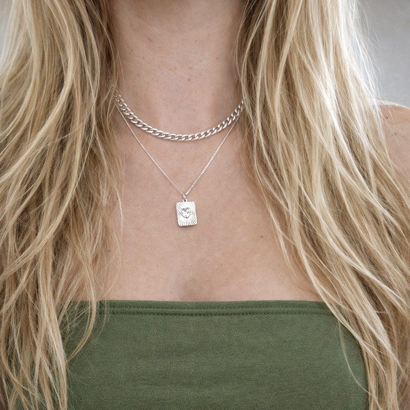 "Radiant Heart" necklace in sterling silver