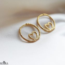 Endless Love Crushed Heart reringe  18k forgyldt slv