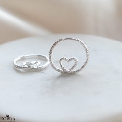 Endless Love Crushed Heart reringe  925 Sterlingslv