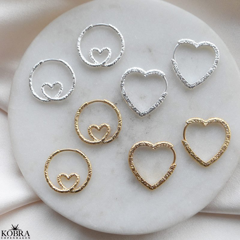 Endless Love Crushed Heart reringe  925 Sterlingslv