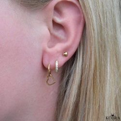 "Heart To Heart" 3 stk guld reringe med hjerte tema