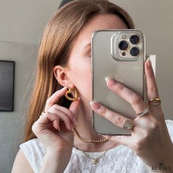 "Heartcore Hoops" 18 karat forgyldte chunky hjerte reringe