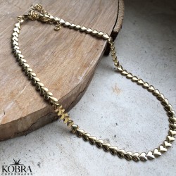 "Heartless" 18 karat forgyldt hjerte halskde / choker 