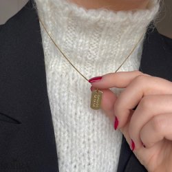 "Heather" Dogtag i forgyldt med gravering