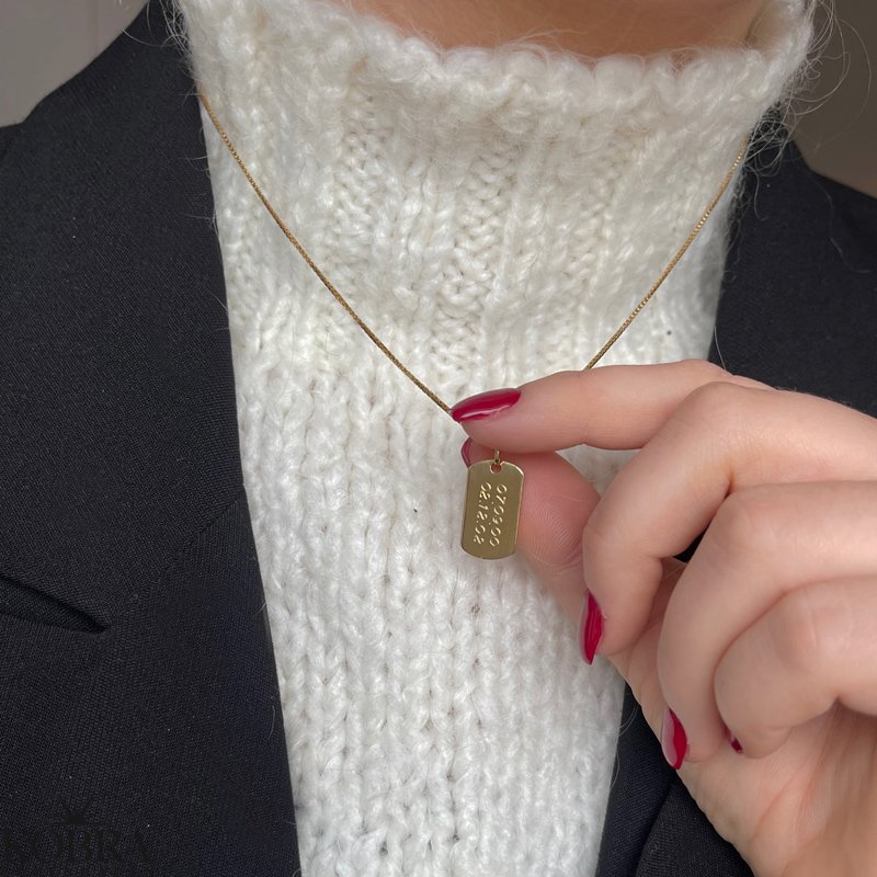 "Heather" Dogtag i forgyldt med gravering