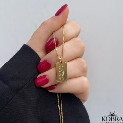 "Heather" Dogtag i forgyldt med gravering