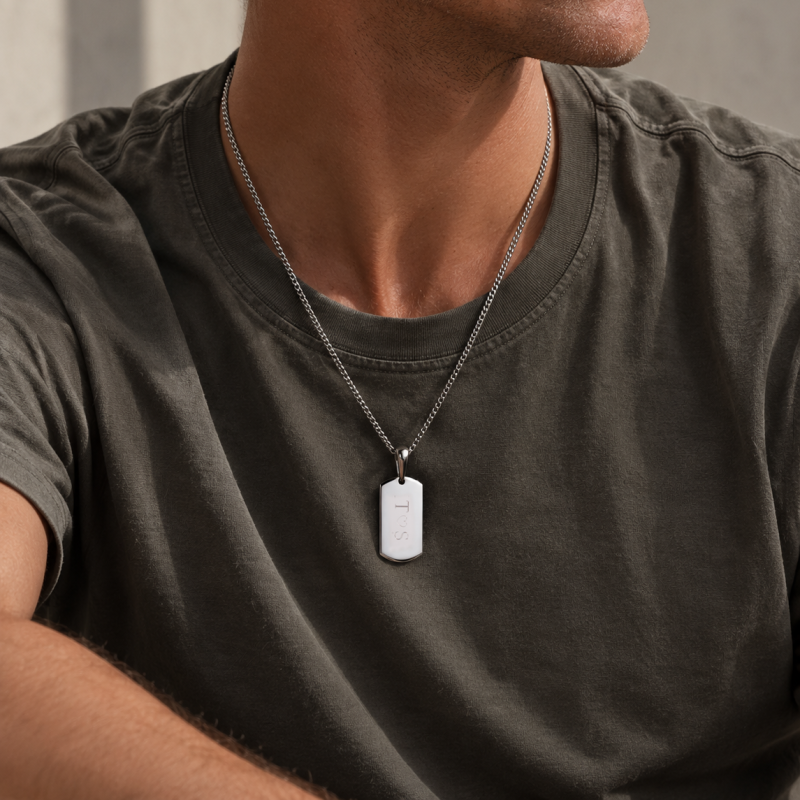 "Hector" dog tag in stainless steel with engraving