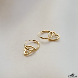 "Helena" sm guld hoops med hjerter