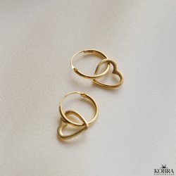 "Helena" sm guld hoops med hjerter