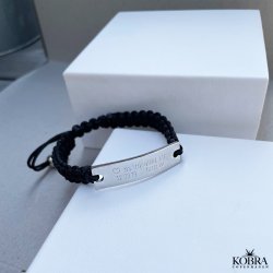 "Mercury" vandfast stl armbnd med din indgravering (sort)